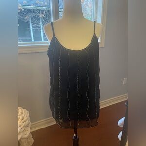 Denim & Supply Ralph Lauren Black Camisole with Beaded Accents